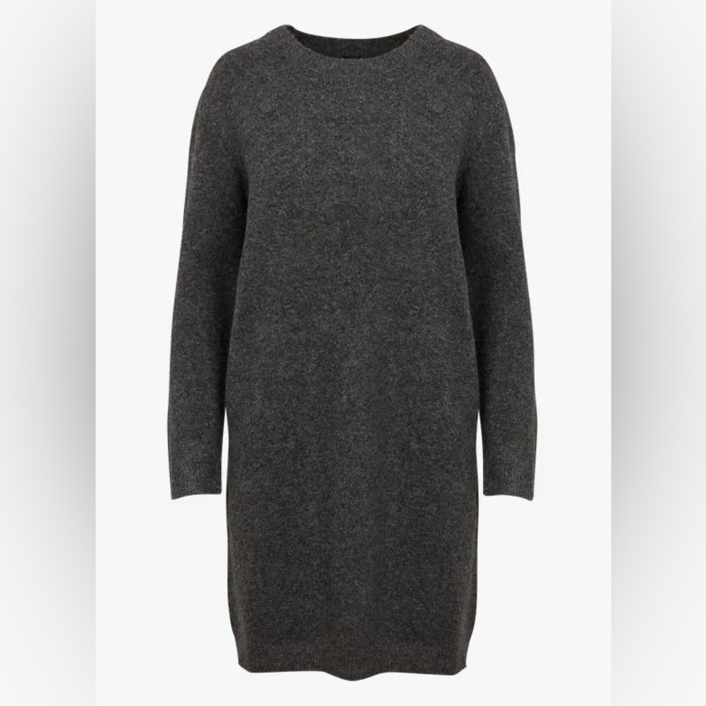 Oak + Fort Charcoal Wool Long Sleeve Split Cuff Pullover Sweater Dress Size S